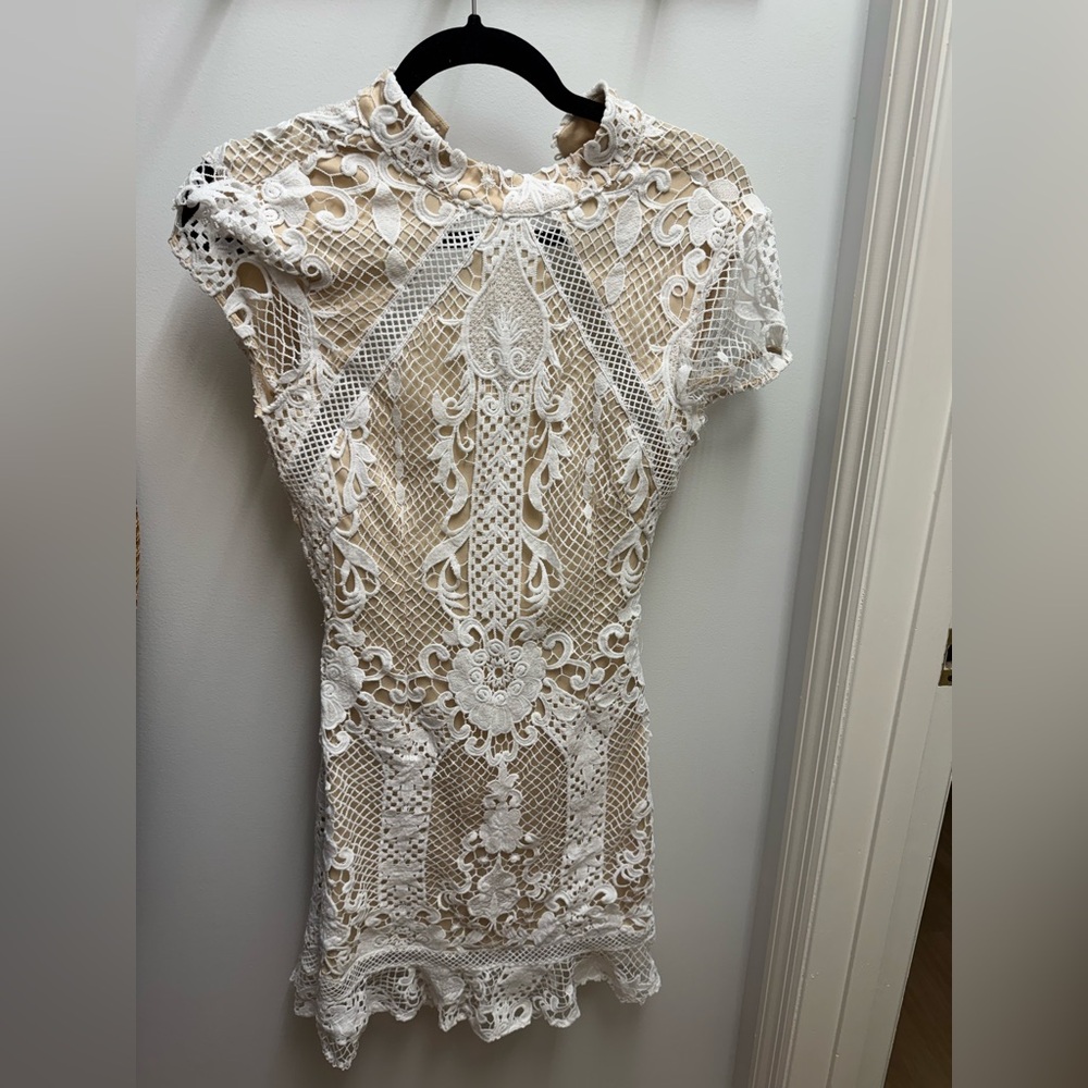 Superdown White Lace Mini Dress